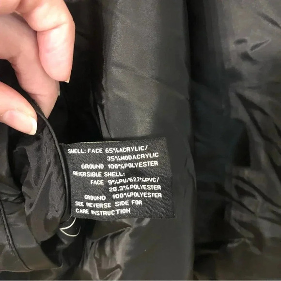 Coaco Reversible Faux Fur Zip Up Black and Brown Striped Vest Size Large  GUC - Picture 8 of 10